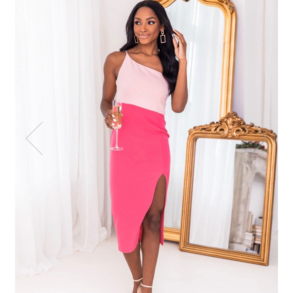 Pink Lilly Color Block Dress - Picture 6 of 8